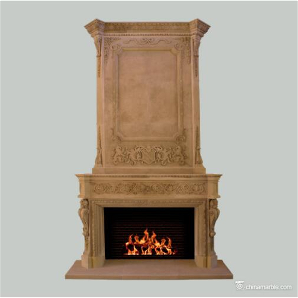 Freestanding Decorative Natural White Marble Fireplace Surround