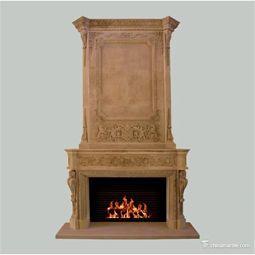 Freestanding Decorative Natural White Marble Fireplace Surround