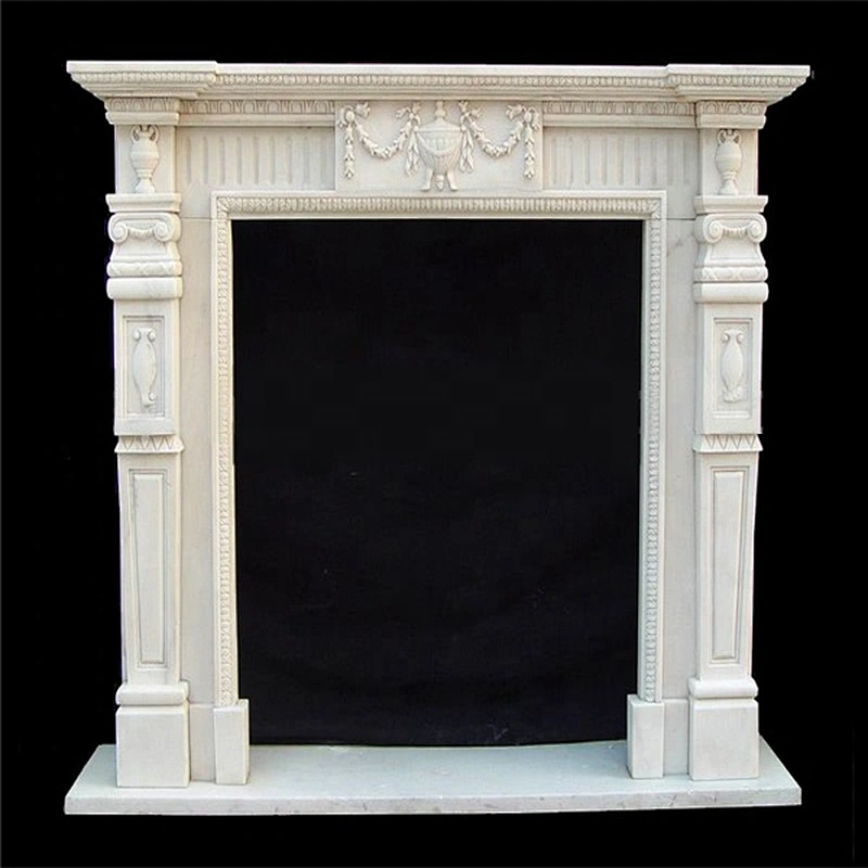 Modern Style Freestanding White Stone Fireplace Surround/marble fireplace mantels