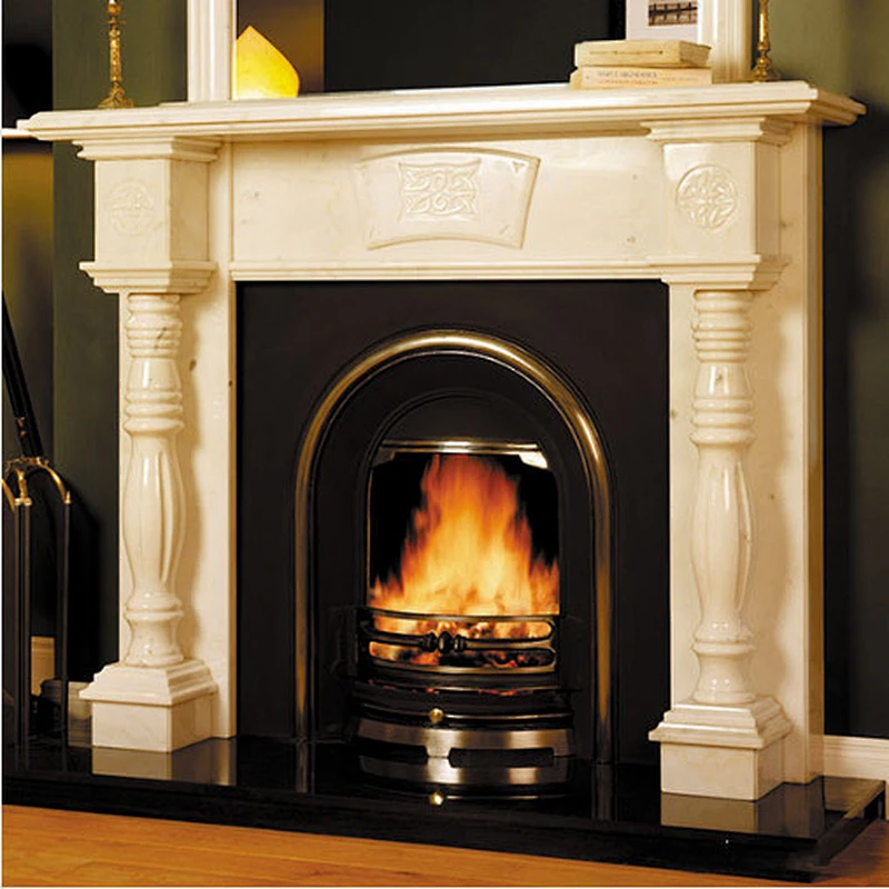 white marble fireplace/cultured  fireplace carved fireplace