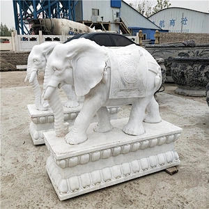 Antique Marble Elephant Statue Stone