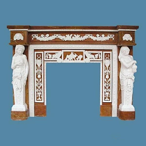 Indoor White Marble Fireplace Hearth, Corner Faux Stone Fireplace Mantels