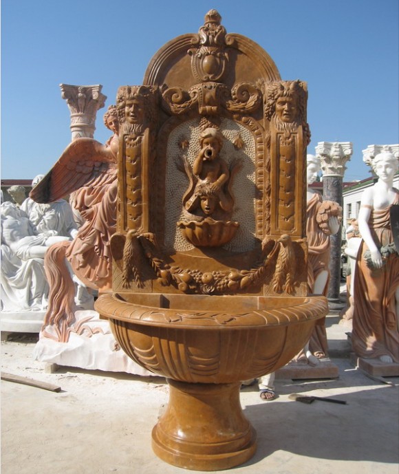 nude boy garden fountain/garden marble fountain/outdoor wall fountain