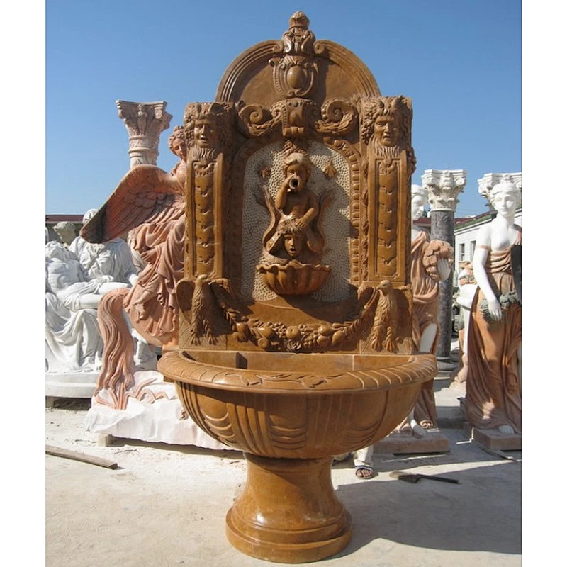 nude boy garden fountain/garden marble fountain/outdoor wall fountain
