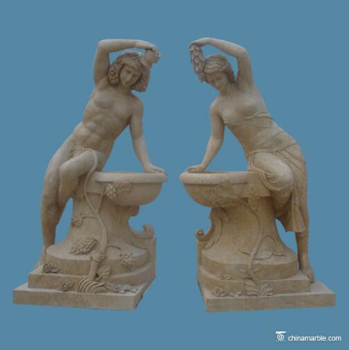 sitting man and woman statue/life size nude statues/garden statue naked woman