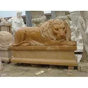 White Marble Lion statues