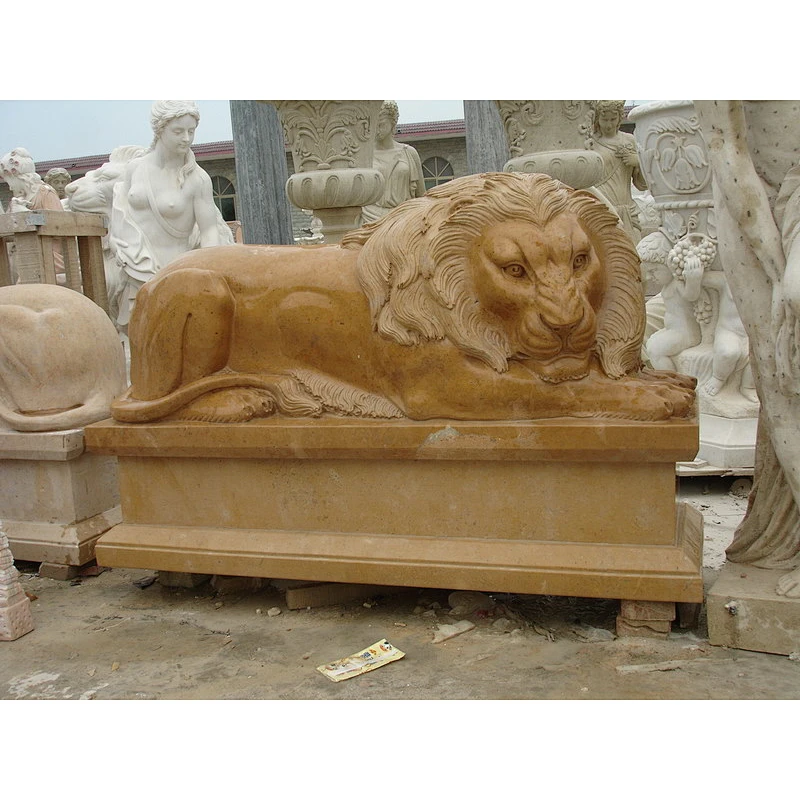 White Marble Lion statues