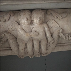 Contemporary Hand Carved Marble Fireplace Mantel Frame