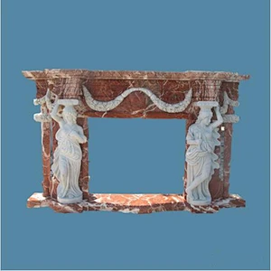 Manufactured Antique Red Stone Fireplace/marble fireplace