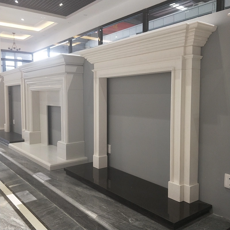 Limestone Carved Continental Mantel Fireplace Surround