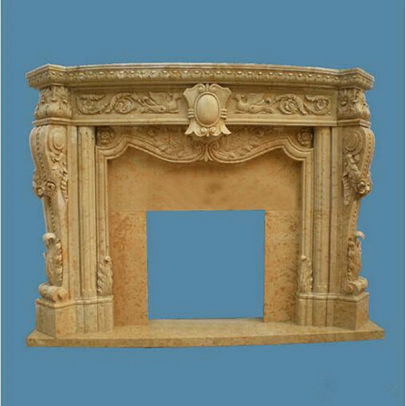 Limestone Fireplace Mantel/brown fireplace surrouds