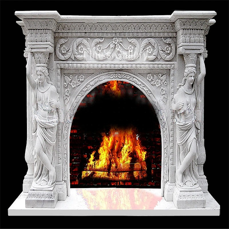 Stone Fireplace Statues Surround/carved marble fireplaces