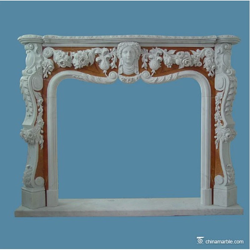 column fireplace mantel/pillar fireplace/carved fireplace mantels