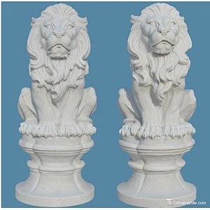 White Marble Lion statues