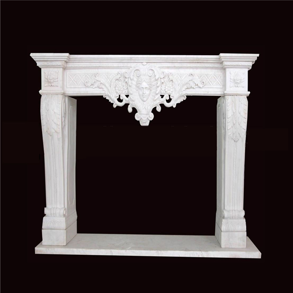 Free Standing Hand Carved Quartz Fireplace Surround With Dragon Carvings