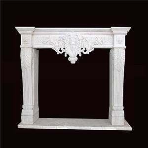 Free Standing Hand Carved Quartz Fireplace Surround With Dragon Carvings