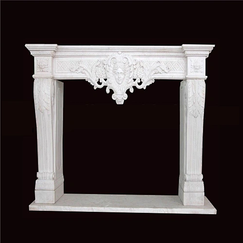 Free Standing Hand Carved Quartz Fireplace Surround With Dragon Carvings