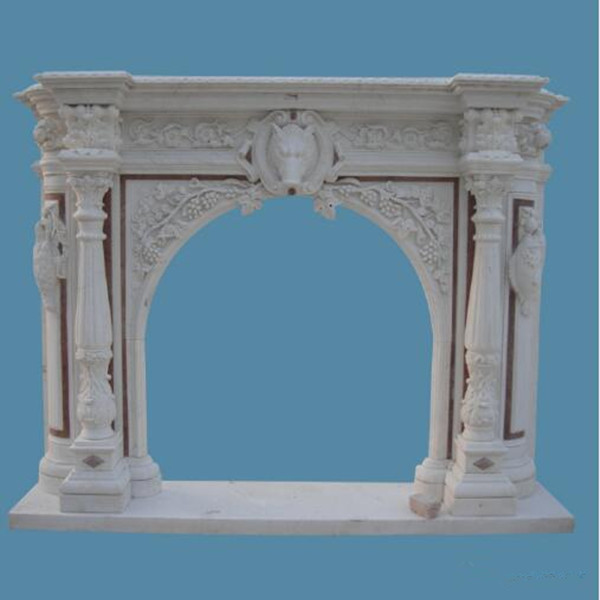 Marble Medallion Fireplace/natural marble fireplace surrounds