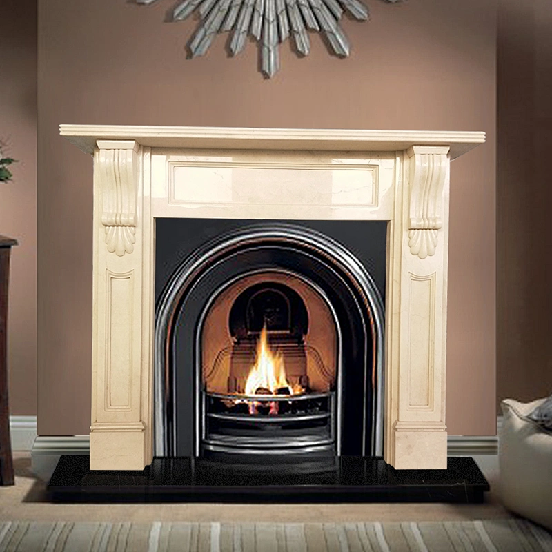 indoor used fireplace mantel/natural marble surrounds