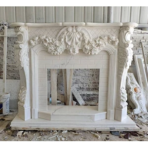 shabby chic Design Marble Fireplaces Mantel Modern/carved fireplace surrounds