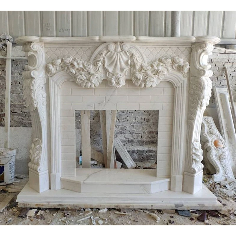 shabby chic Design Marble Fireplaces Mantel Modern/carved fireplace surrounds