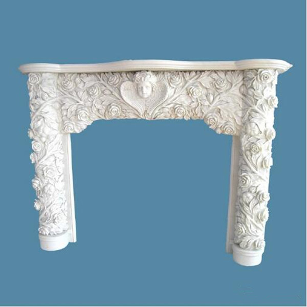 Popular Design Hand Carved Decorative Marble Fireplace Mantels