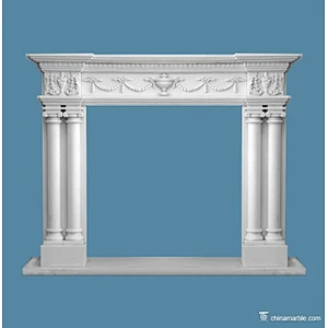 fireplace surround marble/stone fireplace mantel/white marble fireplace
