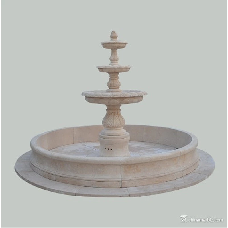 water stone fountain garden/two tiered marble fountain