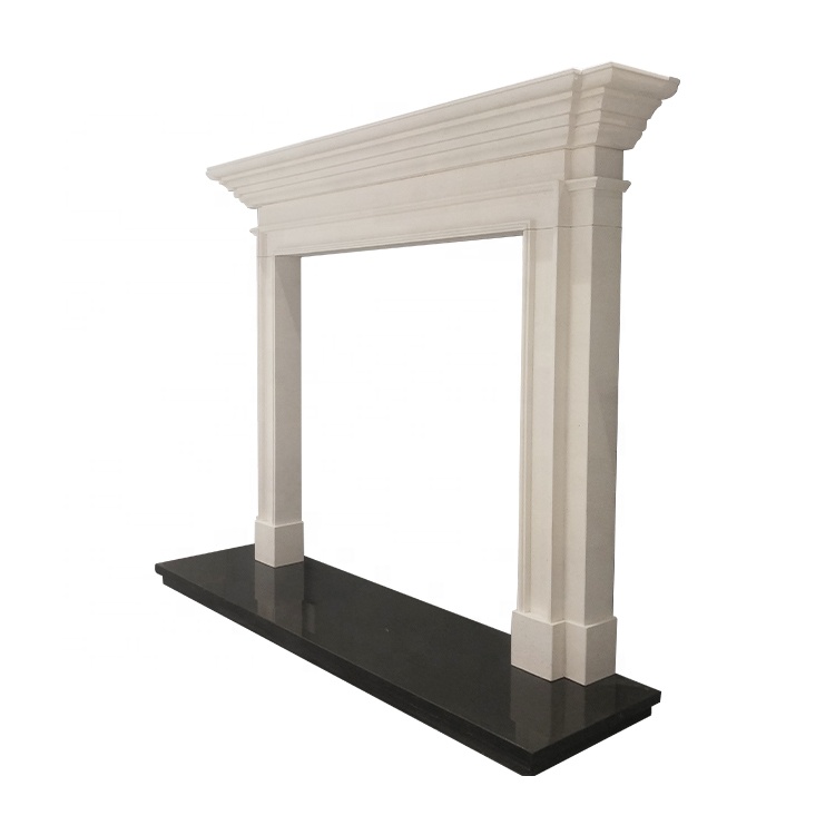 Simple Design Decorative Natural White Marble Indoor English Fireplace