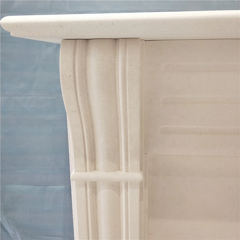 Beige Marble Fireplace Frame Mantel/marble fireplace surrounds