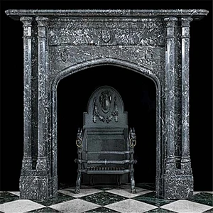 Carved Marble Fireplace/Classic retro natural marble fireplace