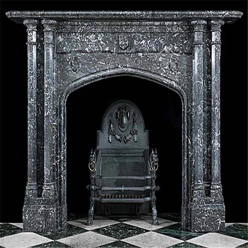Carved Marble Fireplace/Classic retro natural marble fireplace