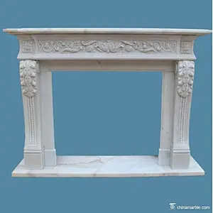 stone fireplace mantel/white marble fireplace modern