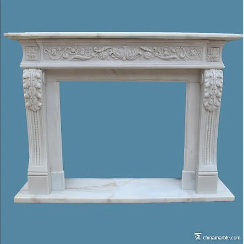 stone fireplace mantel/white marble fireplace modern