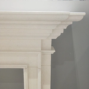 Limestone Carved Continental Mantel Fireplace Surround