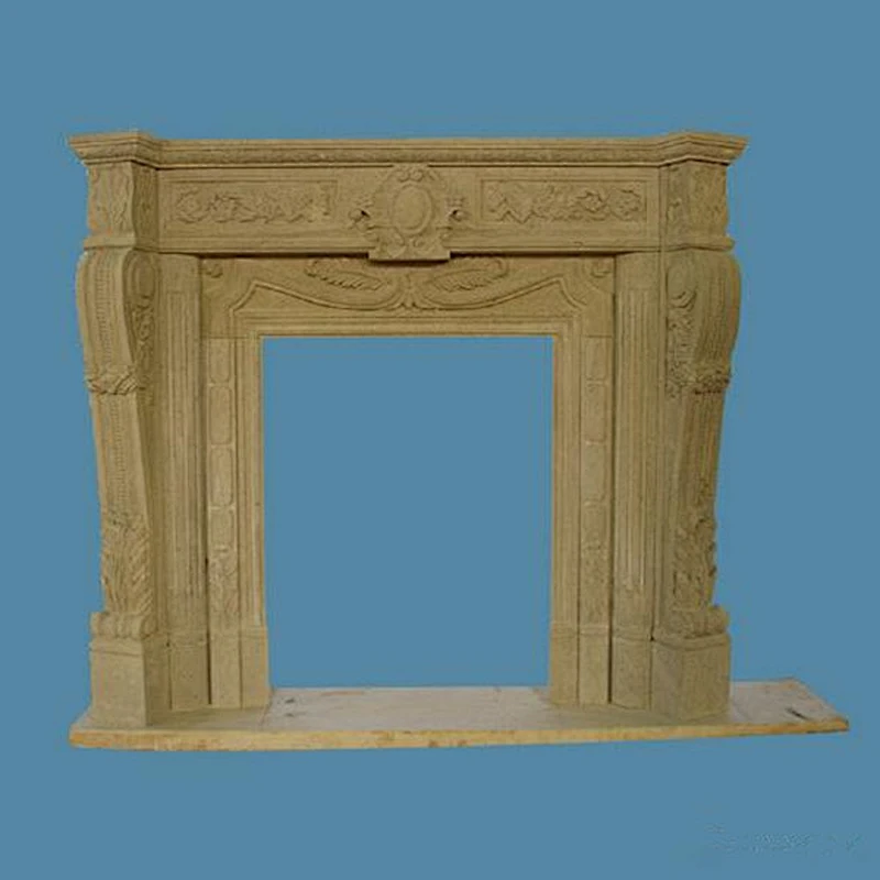Decorative natural white marble fireplace surround, marble stone fireplace decor