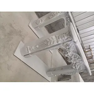 White Marble stone fireplace mantel/natural marble fireplace surrounds