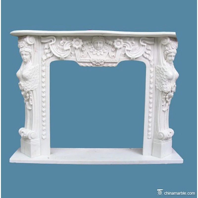 Carved Stone Fireplace Mantel/marble fireplace shelft