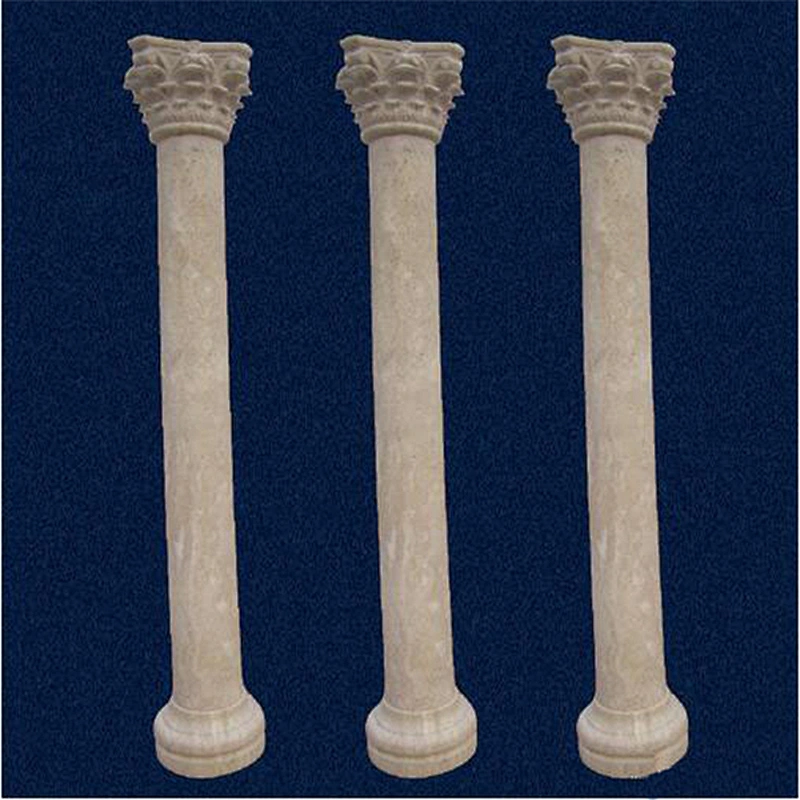 Round White Marble Temple Gate Pillar Design