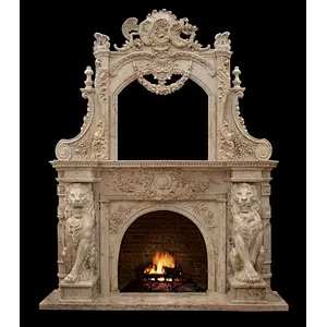 Retro and Elegant double marble fireplaces/fireplace mantel