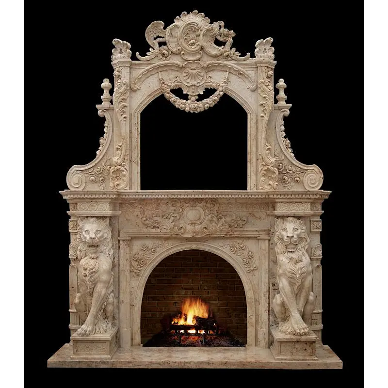 Retro and Elegant double marble fireplaces/fireplace mantel