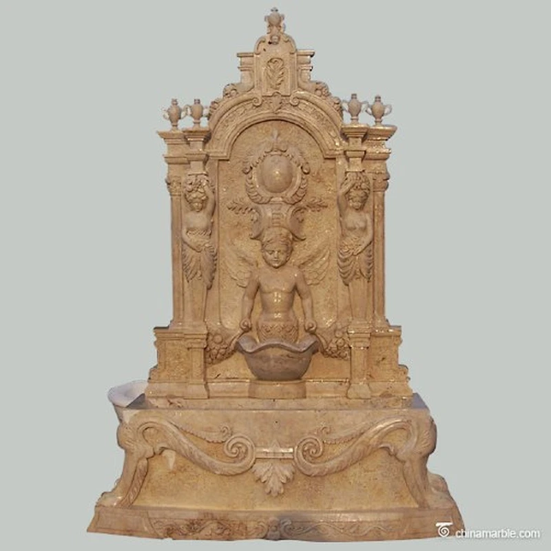 nude boy garden fountain/garden marble fountain/outdoor wall fountain