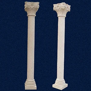 Outdoor Decoration White Round Marble Column