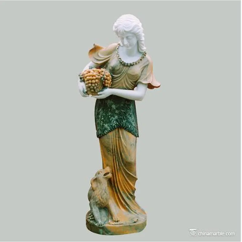 statue with light/greek woman statue lights
