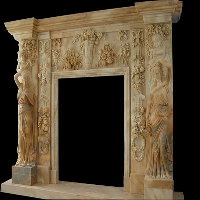 Retro Decorative Marble Fire Fireplace Surround Frame