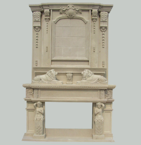 marble lion head fireplace mantel/stone fireplace/marble decorative fireplace mantel