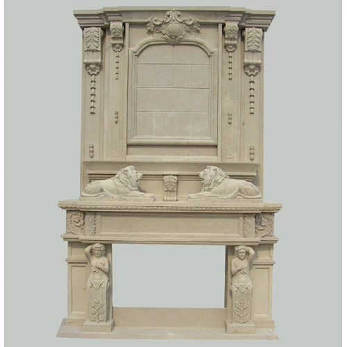 marble lion head fireplace mantel/stone fireplace/marble decorative fireplace mantel