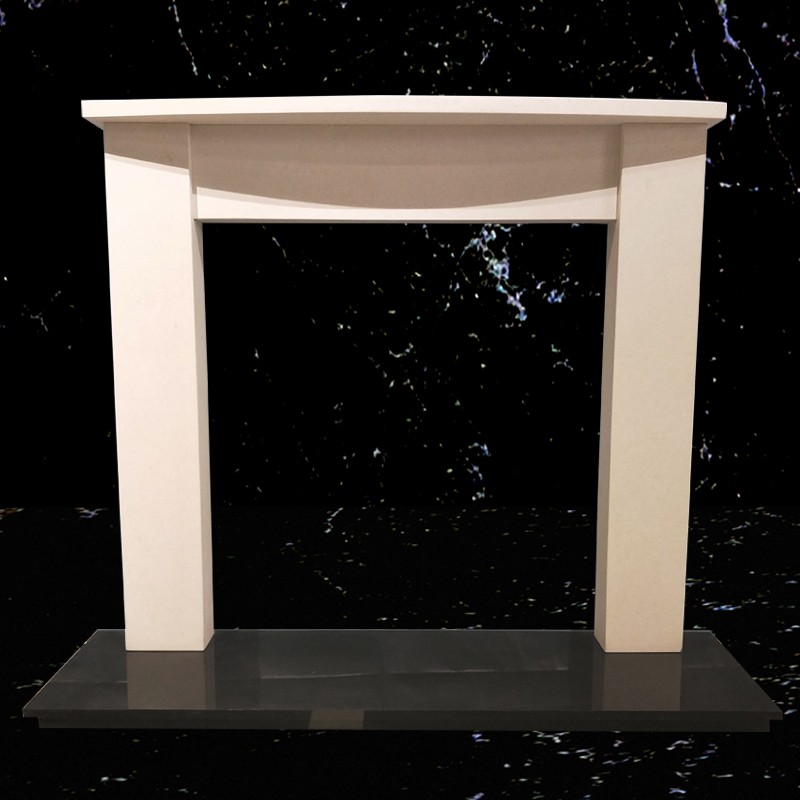 White Aegean limestone fireplace mantel/firaplace surrounds