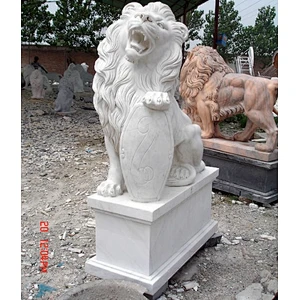 roaring lion statue/antique stone statues/life-size stone statue