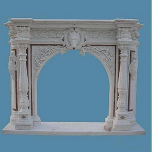Rococo Luxury Carved Marble Pillar Fireplaces Mantel